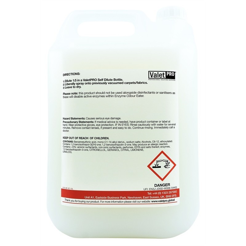 ValetPRO Enzyme Odour Eater 5L - Elimina Cattivi Odori Da Auto, Tappeti E Tessuti - Foto 2