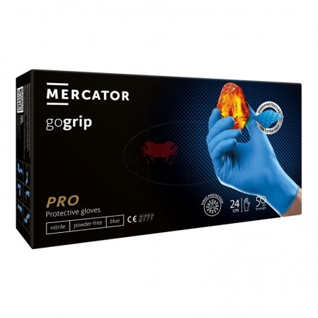 MERCATOR Gogrip Orange, 50 Pcs. Powder-free, Nitrile Gloves